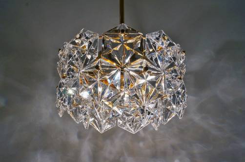 Kinkeldey chandelier, crystals & gilt frame, 1970`s ca, German